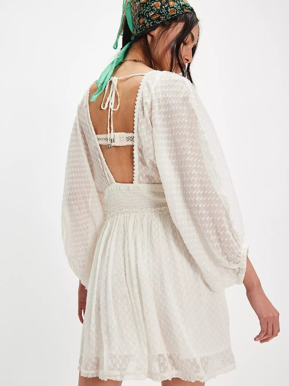 Free People Sweet Dreams Mini Dress Size M Color Tofu- Boho - Picture 7 of 11